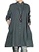 Mordenmiss Women's Cotton Linen Full Front Buttons Jacket Outfit with Pockets Style 1 XXL Dark Green