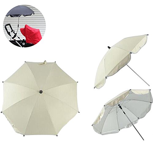 A.B Crew Baby Stroller Uv Protection Sunshade Umbrella 360 Degrees Adjustable Direction Stroller Parasol(White) - Thumbnail 5