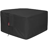 SheeChung Gas Fire Pit Cover Square - Premium Patio Outdoor Cover Heavy Duty Fabric with PVC Coating,100% Waterproof,Fits for 33 inch,34 inch,35 inch,36 inch Fire Pit Table Cover (36”L x 36”W x 24”H)