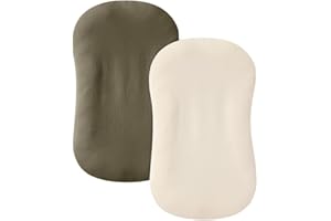 guruixu Muslin Baby Lounger Cover 2 Pack, 100% Cotton Infant Slipcover, Soft & Breathable Replacement Slipcover, Compatible w