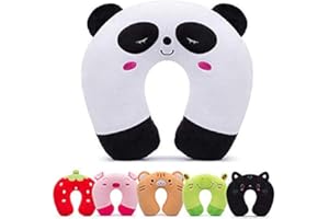H HOMEWINS Travel Pillow for Kids,Toddler Neck Pillow Cute Animal Neck Head Chin Support Travel Accessories for Airplane, Car, Train,Recline
