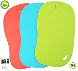 Antimicrobial Cutting Board (Set of 3) | Antibacterial, Self-Disinfects In Microwave In 60 Seconds | Flexible & Slip Resistant | Dishwasher Safe | Eco-Friendly & Non Toxic From Enviro Chef