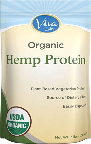 Viva Labs - 15g Organic Hemp Protein Powder, Cold-Milled for Higher Absorption, 3 LB Bag
