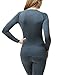 TSLA Women's Thermal Long Sleeve Tops, Mock Turtle & Crew Neck Shirts, Fleece Lined Compression Base Layer, Round Neck Wintergear Heather Charcoal, Small