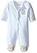 Little Me Baby-Boys Chevron Teddy Bear Footie, Light Blue, Newborn