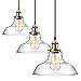 3-Pack Pendant Light Hanging Glass Ceiling Mounted Chandelier Fixture, SHINE HAI Modern Industrial Edison Vintage Style
