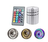 Rambling RGB Spiral LED Wall Light Ceiling Lamp 3W Wireless Remote Control Hole Surface Install Dimmable Light Luminaire Lighting,360 Degrees Beam Angle,Great For Party,Bars,Hotel and More