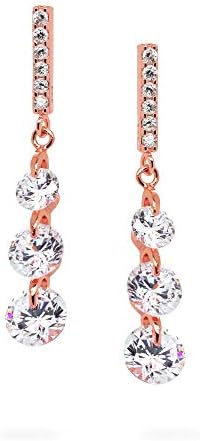 Gift from New York ピアス レディース 18金 ピンクゴールド加工 揺れる 3連ロングピアス シルバー925 金属アレルギー対応 女性 プレゼント