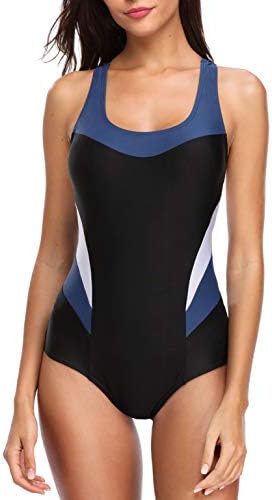 belamo Women's Athletic One Piece Swimsuit Racing Racerback Swimwear
