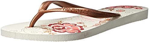 Havaianas Women's Slim Organic Flip Flop, White, 39 BR/9/10 M US