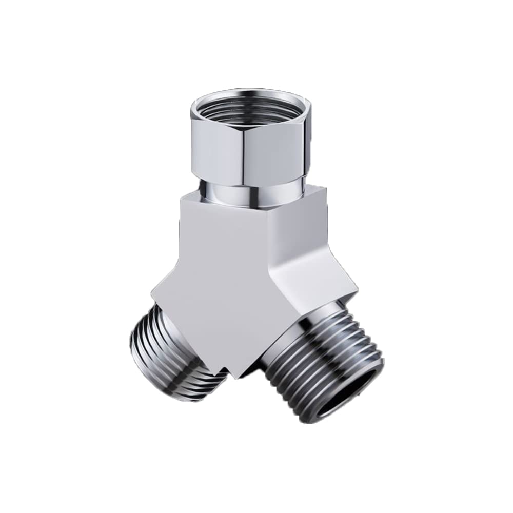 3 Way Shower Arm Diverter Valve Component, G1/2" Diverter Valve, Traditional Metal Shower Arm Brass Diverter T-Adapter Valve 3-Way Tee Connector for Handheld Bidet and Sprayer (Style A)