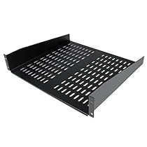 StarTech 2U Universal Vented Rack Mount Cantilever Shelf for 19-Inch Server Racks -  16-Inch, Black (CABSHELFV)