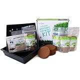 Organic Wheatgrass Growing Starter Kit - Grow & Juice Wheat Grass - Includes Non-GMO, Organic Wheatgrass Seeds - for Healthy Wheatgrass Shots, Home, Garden, and Cat Grass