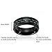 Cavalier Jewelers 8MM Men's Titanium Ring Wedding Band | Black Plated with Black and Green Carbon Fiber Inlay | Beveled Edges