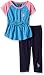 U.S. Polo Assn. Baby Girls' Snowflake Raglan Knit Tunic Top and Legging, Blue Heather, 12M