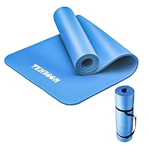 Tenboom ECO 15mm Thick Yoga Mat for Home Man or Woman Pilates Exercise Gym with Carry Strap (Blue)