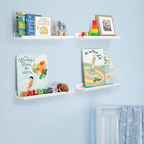 Narrow Floating Wall Shelves for BedroomsWhite Hanging Wall Mount