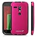 Fosmon HYBO-SNAP Durable Full Body Protection Hybrid Case with Built-In Screen Protector for Motorola Moto G (1st Generation Only) / Motorola DVX - Retail Packaging (Pink)