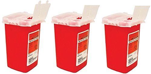 UPC 018000464197, Sharps Container Biohazard Needle Disposal 1 Qt Size (3 Pack)