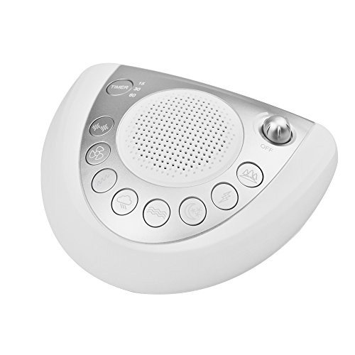 ROCAM White Noise Machine, Sleep Sound Machine with 8 Nature Sounds,Auto-Off Timer,Battery or Adapter Operated