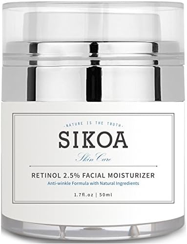 SIKOA Skincare Retinol Moisturizer 2.5% - Vitamin E and Green Tea. Night and Day Moisturizing Cream , 1.7 oz