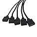 RGB LED Light Strip 4 Pin Splitter - 5 Way Splitter for LED Tape Light (1 to 5 Splitter Cable (Black))