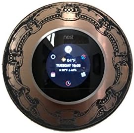 Nest Thermostat wall plate - Antique Bronze with Antique style border and self adhesive tape.