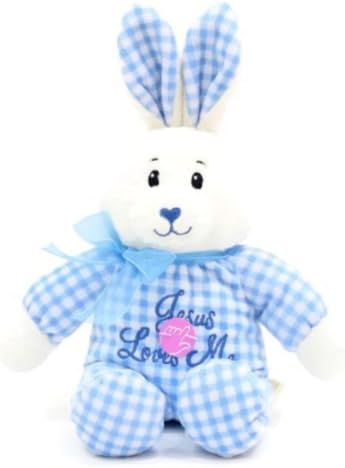 Jesus Loves Me Bunny Plush Musical Easter Bunny, Blue