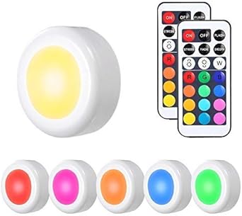 luz nocturna lampara led armario tomshine 6pcs lampara de cocina brillo adjustable con pilas con 2 control remoto para armario pasillo vitrina cocina