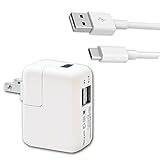 IONIC Note 6 Charger Set Dual USB Wall Charger with USB-C Cable 3ft compatible with Samsung Galaxy Note 6, Note 6, Nexus 6P, Nexus 5X, ChromeBook Pixel, LG G5 Apple Macbook (White)