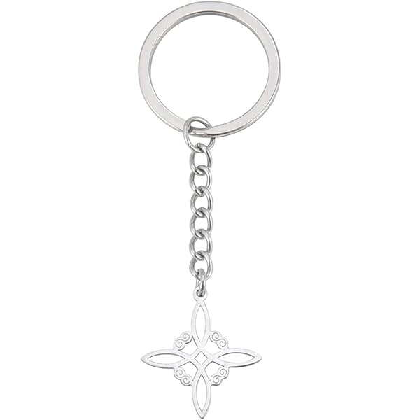 Unift Nudo De Bruja Llavero Para Mujeres Hombres De Acero Inoxidable Encantos De Moda Nudo Celta Llavero Brujería Símbolo Amuleto De Joyería (oro