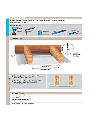 12x12 inch Metal Access Door with Touch Latch for Walls and Ceilings, B-series