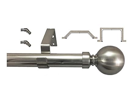 Your Home Online 28mm Metal Bay Window Curtain Pole Ball Finial