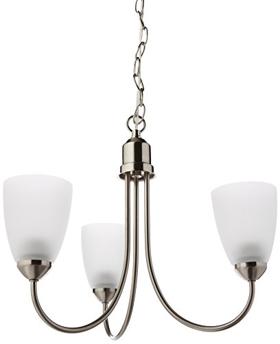 Progress Lighting P4440-09 Gather Collection 3-Light Chandelier, Brushed Nickel