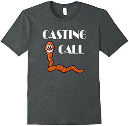 Mens Casting Call Worm T Shirt - Gardening Vermiculture Funny XL Dark Heather
