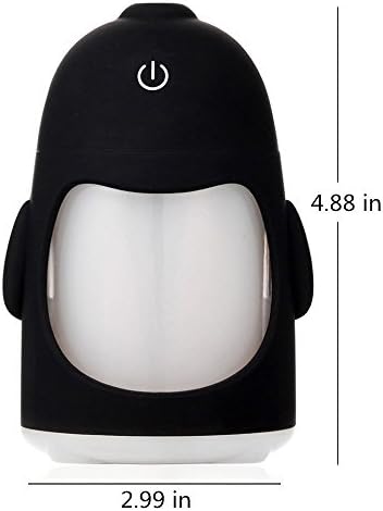JMenergy Mist Humidifier, USB Portable Ultrasonic Cool Air Purifier with Auto Shut-off and 7 Color LED Light for Office, Home (black)