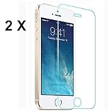Hosaire Screen Protector for for Apple iPhone SE / 5 / 5S Tempered Glass HD Clear Perfect Premium Protector (2 Pack)