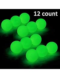 Pelotas de golf, pelotas de golf con brillo nocturno, mejor núcleo de compresión y piel de uretano, absorción reutilizable de la naturaleza ligera (una docena)