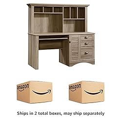 Sauder Harbor View Computer Desk with Hutch, Salt