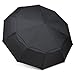 Ace Teah 55 Inch Folding Umbrella, Compact Travel Umbrella Large Travel Golf Umbrella 10 Ribs, Auto Open Close Umbrella with windbreak Double Canopy Vent and Safety Reflective Strip, Black