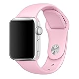 For Apple Watch Band 38mm Soft Silicone Replacement Sport Wrist Bands Strap iWatch Bracelet Wristband for Apple Watch Nike+ Series 3,2,1,Pink