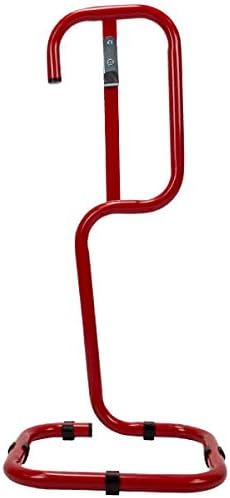 Tubular red fire extinguisher stand by Thomas Glover