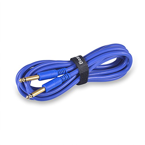 10FT Mono Audio Cable Musical Professional Straight Instrument Cables,Gold Plated Connector 6.35mm to 6.35mm 1/4" to 1/4" Blue