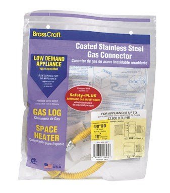 BrassCraft CSSL45E-18 P 3/8-Inch Outer Diameter Safety Plus Gas Appliance Connector with Excess Flow Valve