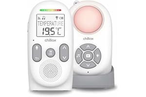 Chillax Baby 360 Digital Audio Monitor | 4-in-1 Baby Monitor with Night Light, Soothing Sound Machine, Room Temperature Sensor & Long-Range DECT 6.0 Audio | Portable & Rechargeable with Two-Way Talk
