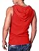 Ohoo Mens Slim Fit Hooded Sleeveless Hoodie Henley Button Ribbed Tank Top
