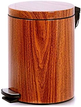 Wood Environmental Trash can with lid Large Commercial Office Kitchen Restaurant Square Bathroom Bathroom (Size : 9L)