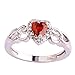 Psiroy 925 Sterling Silver Heart Shaped Created Ruby Spinel Filled Halo Engagement Ring Size 7