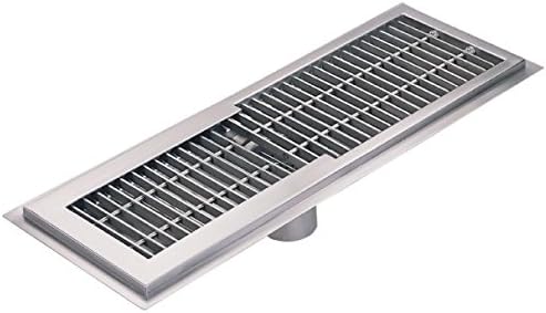 IMC Teddy SEC-SFT-30120-SG Security Shallow Floor Trough with Drain and Security Subway Grating, 30" W x 120" L x 2" D