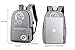 Anime Anti-Theft Backpack, Luminous School Bag, Waterproof Laptop Backpack with USB Charging Port, Unisex 15.6 Inch College Daypack, Grey